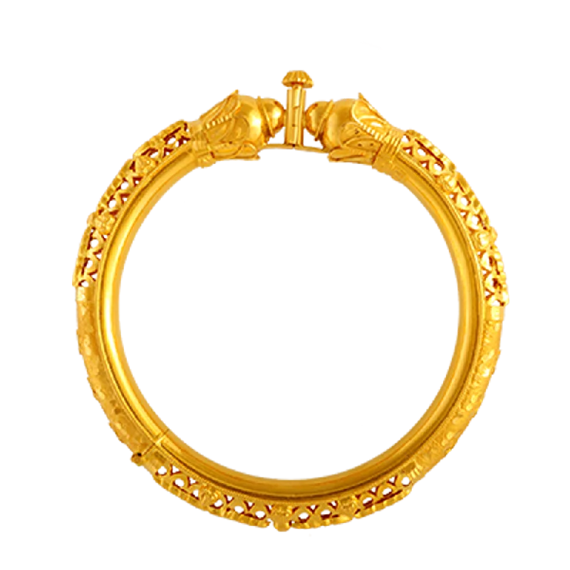 Women's Diamond Rings with Side - Stone Pave Setting for a Sparkling and Continuous Shine22KT Yellow Gold Bangle For Women