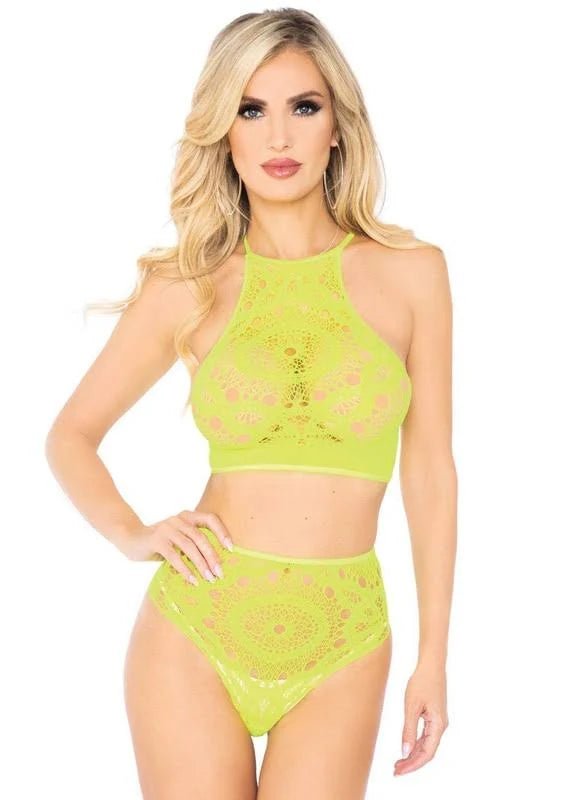 Camouflage - Print Women's Crop Top in Olive for a Trendy and Edgy Style2PC Crop Top and Panty Neon Yellow Camouflage - Print Women's Crop Top in Olive for a Trendy and Edgy Style2PC Crop Top and Panty Neon Yellow