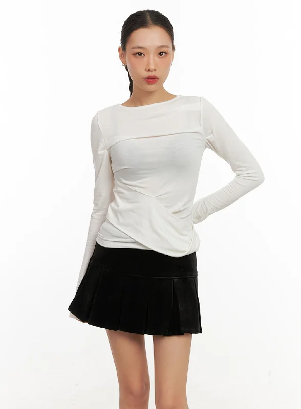 Lace - Trimmed Women Long Sleeve Top for an Elegant LookSlimFit Round Neck Top CD410 Lace - Trimmed Women Long Sleeve Top for an Elegant LookSlimFit Round Neck Top CD410