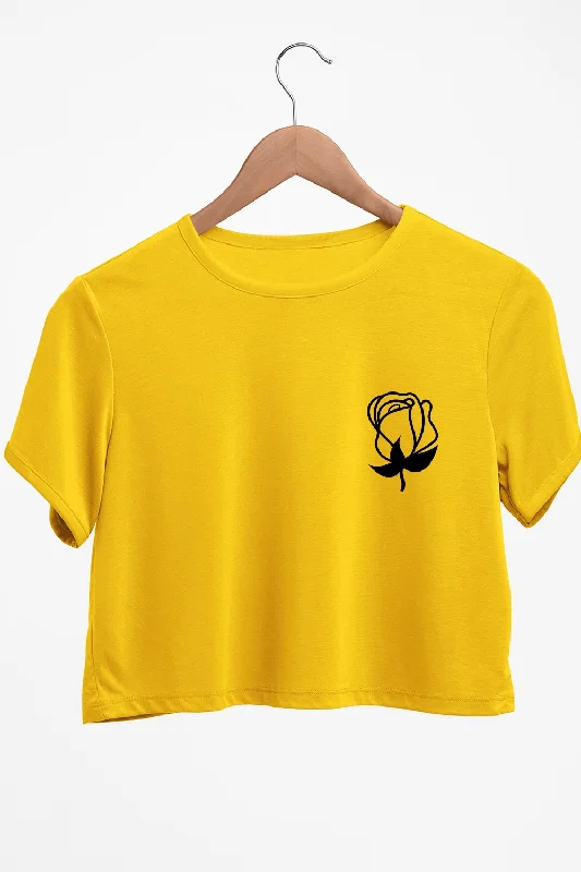 Camouflage - Print Women's Crop Top in Olive for a Trendy and Edgy StylePocket Rose Graphic Printed Yellow Crop Top Camouflage - Print Women's Crop Top in Olive for a Trendy and Edgy StylePocket Rose Graphic Printed Yellow Crop Top