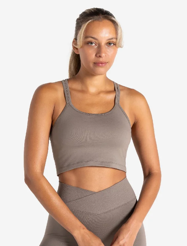 Off - Shoulder Women's Crop Top in Navy for a Chic and Trendy Beach EnsembleSculpt Seamless Built-In Bra Tank - Taupe Off - Shoulder Women's Crop Top in Navy for a Chic and Trendy Beach EnsembleSculpt Seamless Built-In Bra Tank - Taupe