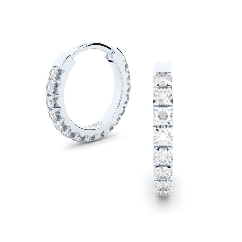 Rose gold hoop earringsGrace 14K Whitegold Earrings w. Lab-Grown Diamonds