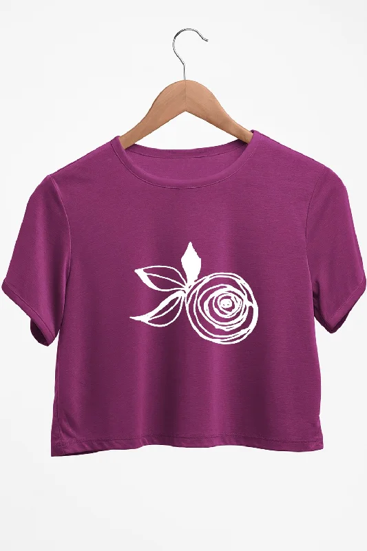 Plunging V - Neck Women's Crop Top in Red for a Bold and Sexy StatementRose Graphic Printed Purple Crop Top Plunging V - Neck Women's Crop Top in Red for a Bold and Sexy StatementRose Graphic Printed Purple Crop Top