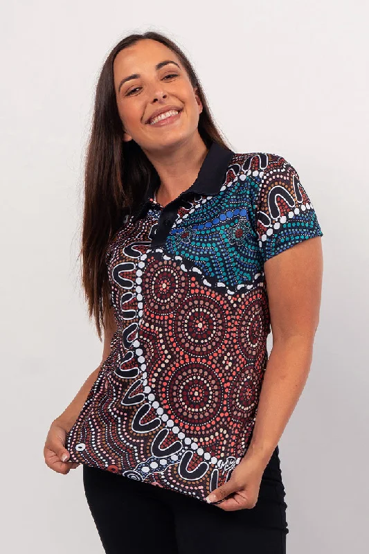 Two - tone polo shirt for a modern and stylish appearanceHeal Our Nura Women’s Fitted Polo Shirt Two - tone polo shirt for a modern and stylish appearanceHeal Our Nura Women’s Fitted Polo Shirt