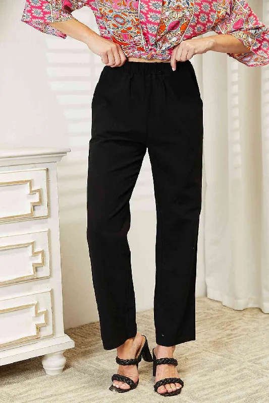 Plus Size Women's Drawstring - Waist Loungewear Pants in Soft FabricsDouble Take Pull-On Pants with Pockets Plus Size Women's Drawstring - Waist Loungewear Pants in Soft FabricsDouble Take Pull-On Pants with Pockets