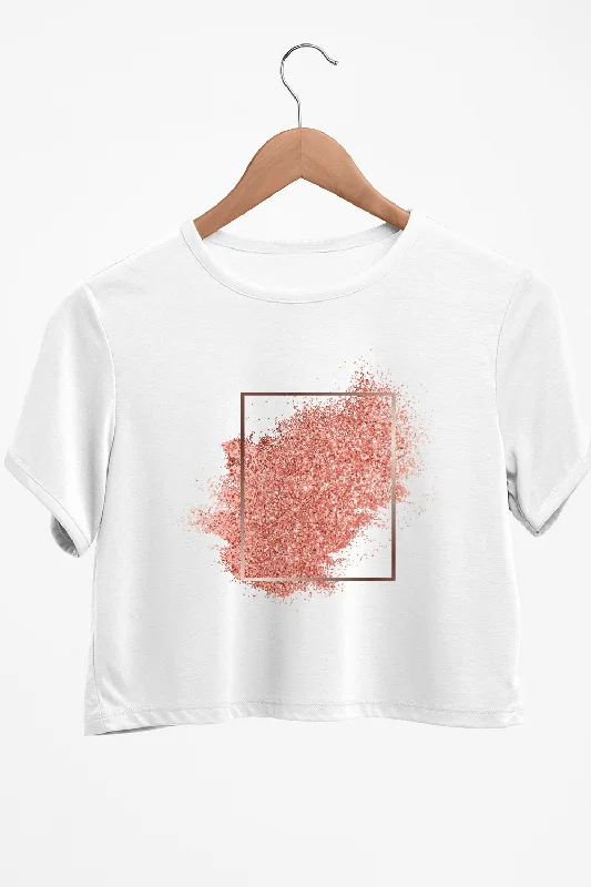 Metallic - Finish Women's Crop Top in Silver for a Futuristic and Eye - Catching LookScatter in a Frame Graphic Printed White Crop Top Metallic - Finish Women's Crop Top in Silver for a Futuristic and Eye - Catching LookScatter in a Frame Graphic Printed White Crop Top