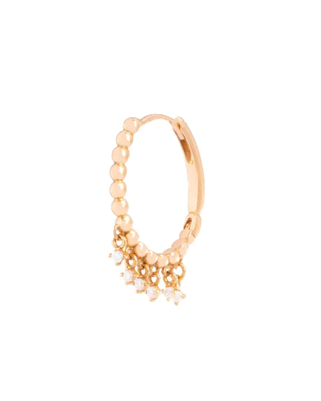 Large hoop earringsDangled 18K Gold, Whitegold or Rosegold Hoop w. Diamonds