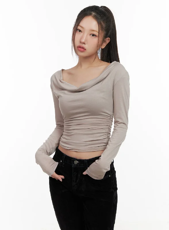 Thermal Women Long Sleeve Top for Extra Warmth in WinterSolid Long Sleeve Crop Tee CD413 Thermal Women Long Sleeve Top for Extra Warmth in WinterSolid Long Sleeve Crop Tee CD413