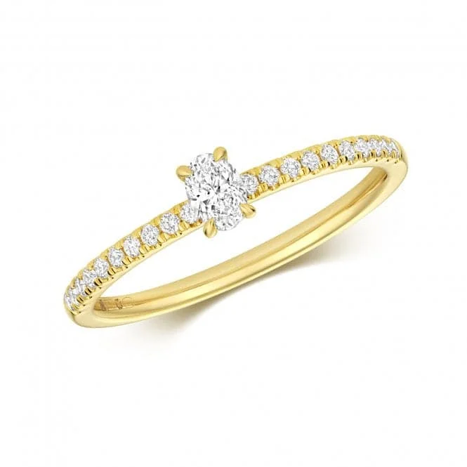 Stackable Fashion Rings in Rose - Gold Tone with Delicate Floral EngravingsDiamond Oval Cut Solitaire Ring RDQ278