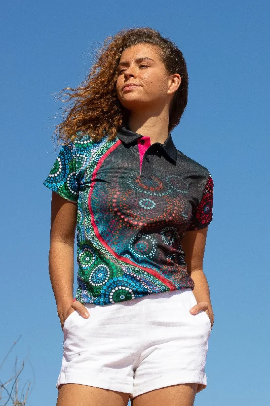 Organic cotton polo shirt for eco - friendly consumersSalt Meets Earth UPF 50 Women's Fitted Polo Shirt Organic cotton polo shirt for eco - friendly consumersSalt Meets Earth UPF 50 Women's Fitted Polo Shirt
