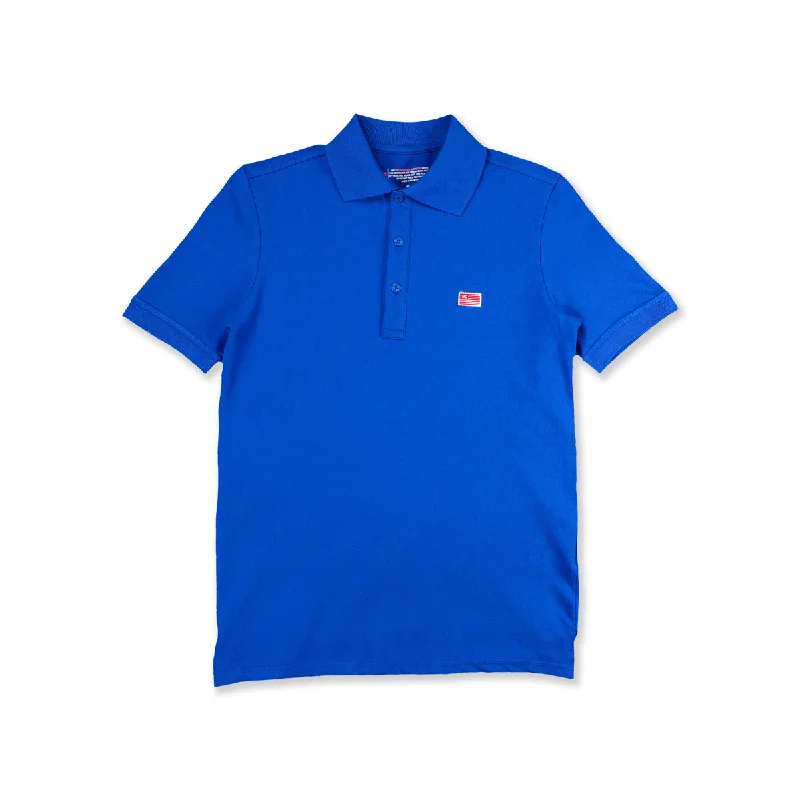 Polo shirt with a hidden pocket for small essentialsTMC Flag (1 inch) Polo - Royal Blue Polo shirt with a hidden pocket for small essentialsTMC Flag (1 inch) Polo - Royal Blue