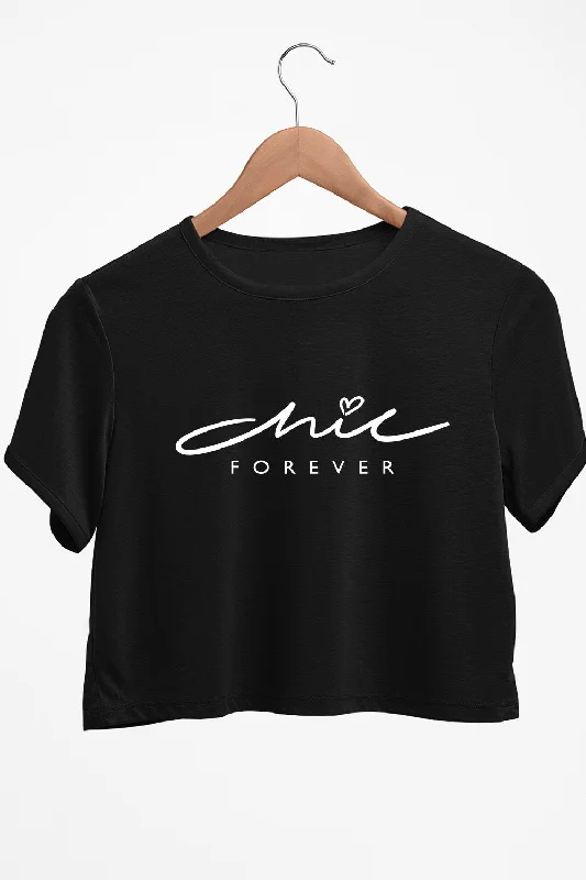 Button - Down Women's Cotton Crop Top in Denim Blue for a Classic and Versatile LookChic Forever Graphic Printed Black Crop Top Button - Down Women's Cotton Crop Top in Denim Blue for a Classic and Versatile LookChic Forever Graphic Printed Black Crop Top