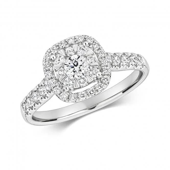 Enamel - Coated Fashion Rings in Bright Colors with Animal - Print PatternsDiamond Brilliant Cushion Halo Ring RDQ262W