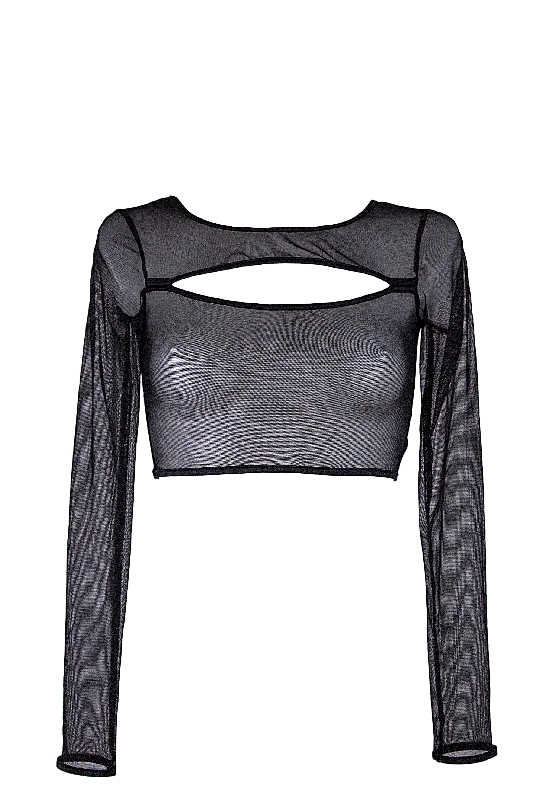 High - Neck Women's Crop Top in Burgundy with Lace Trim for an Elegant and Sophisticated VibeCrop Top Slit front Long sleeve Mesh T-Shirt / BLACK MESH NAUTICA High - Neck Women's Crop Top in Burgundy with Lace Trim for an Elegant and Sophisticated VibeCrop Top Slit front Long sleeve Mesh T-Shirt / BLACK MESH NAUTICA