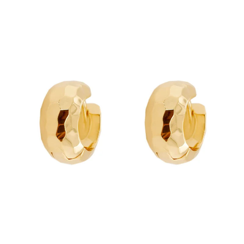 Minimalist hoop earringsFacet 18K Gold Plated Huggie