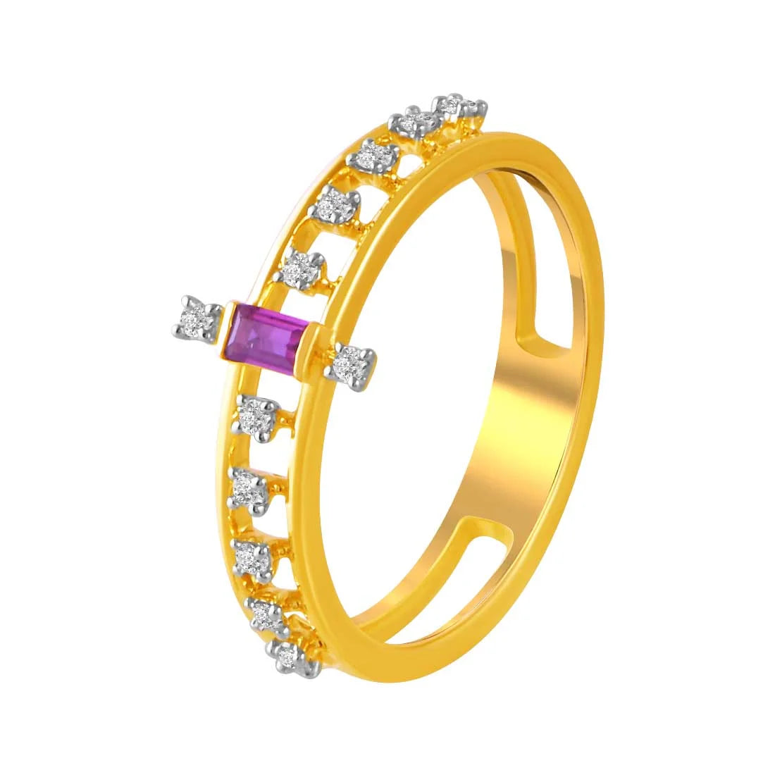 Princess - Cut Women's Diamond Rings in White Gold with a High - Clarity Diamond for a Modern Look14K Gold Ring With Diamond Accents And Pink Rectangular Stone In The Centre
