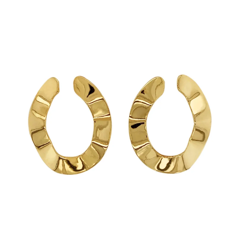 Rose gold hoop earringsFlat Open Gold Plated Hoops
