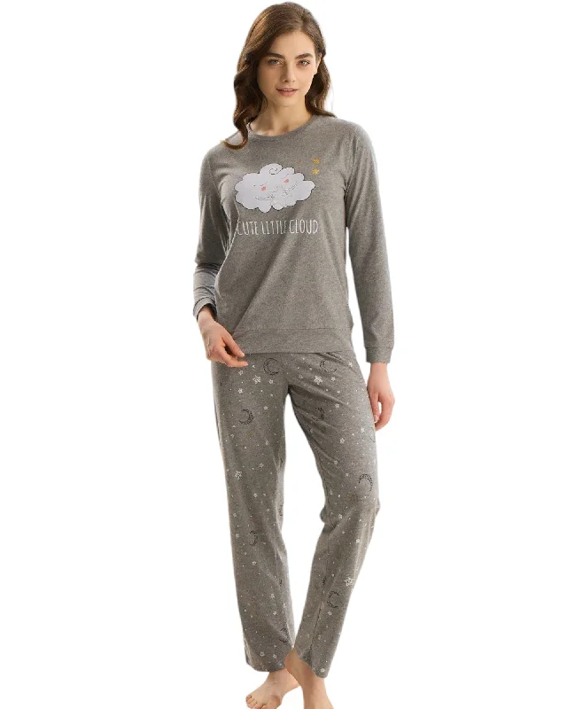 Cigarette Style Women's Printed Linen Blend Pants for Casual DaysDreamy Cloud Print Winter Pajama Set with Long Sleeve Top and Pants Cigarette Style Women's Printed Linen Blend Pants for Casual DaysDreamy Cloud Print Winter Pajama Set with Long Sleeve Top and Pants