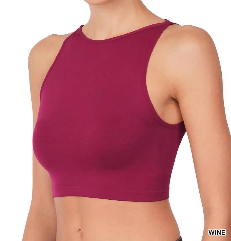Sleeveless Women's Linen Crop Top in Natural for a Breathable and Casual Summer StyleSeamless Crop Top Bralette In Wine Sleeveless Women's Linen Crop Top in Natural for a Breathable and Casual Summer StyleSeamless Crop Top Bralette In Wine