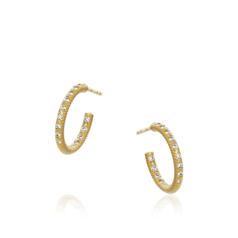 Small hoop earringsSmall Esme Galaxy 18K Gold Hoops w. Diamonds