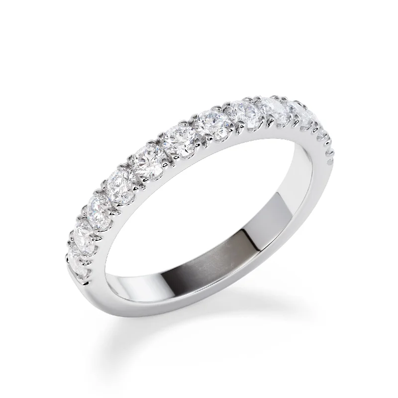 Pink diamond engagement ring in a rose - gold band with white - gold accents2.5mm Micro Pavé Diamond Wedding Ring