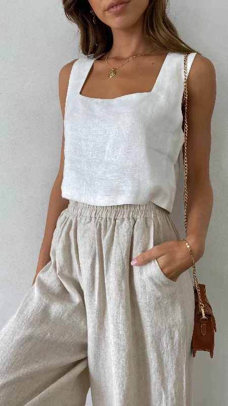 Tie - Front Women's Crop Top in Orange for a Playful and Adjustable FitTillie Crop Top - White Tie - Front Women's Crop Top in Orange for a Playful and Adjustable FitTillie Crop Top - White