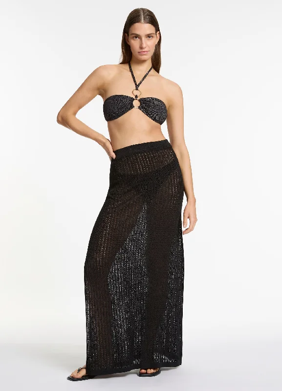 Poncho - style cover ups for a cozy and fashionable beach accessoryTirari Nights Knit Maxi Skirt - Black Poncho - style cover ups for a cozy and fashionable beach accessoryTirari Nights Knit Maxi Skirt - Black