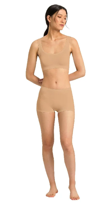Tie - Front Women's Crop Top in Orange for a Playful and Adjustable FitHANRO Touch Feeling Crop Top | Beige Tie - Front Women's Crop Top in Orange for a Playful and Adjustable FitHANRO Touch Feeling Crop Top | Beige