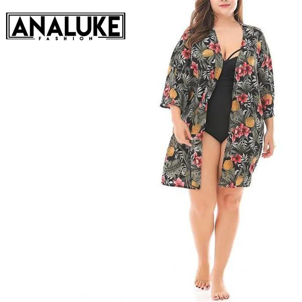 Mini - length cover ups for a more daring and youthful beach styleBig Size Sexy Elegant Floral Cardigan Mini - length cover ups for a more daring and youthful beach styleBig Size Sexy Elegant Floral Cardigan