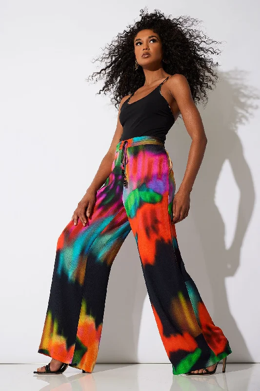 Wide - Leg Women's Chiffon Palazzo Pants for a Flowy AppealFloral Mirage Printed Rayon Pants Wide - Leg Women's Chiffon Palazzo Pants for a Flowy AppealFloral Mirage Printed Rayon Pants