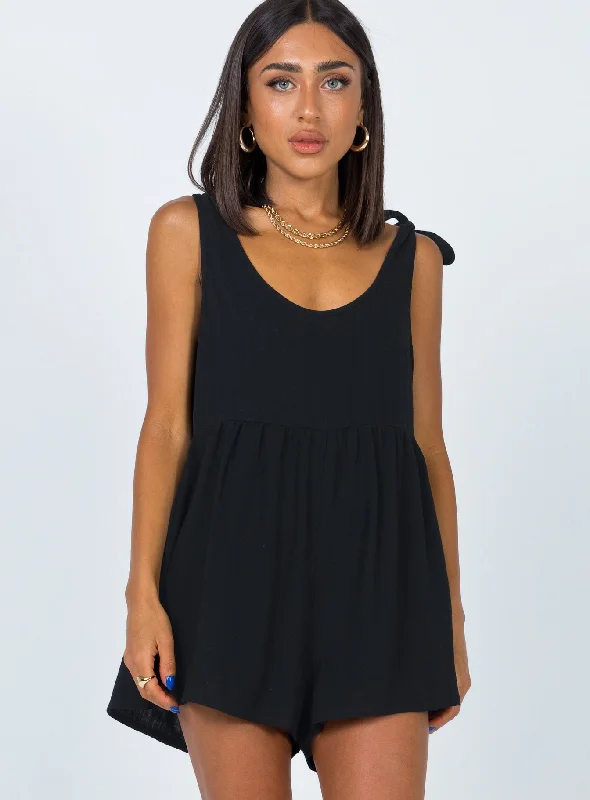 Ankle - length cover ups for a more covered - up and stylish beach lookTay Romper Black Ankle - length cover ups for a more covered - up and stylish beach lookTay Romper Black