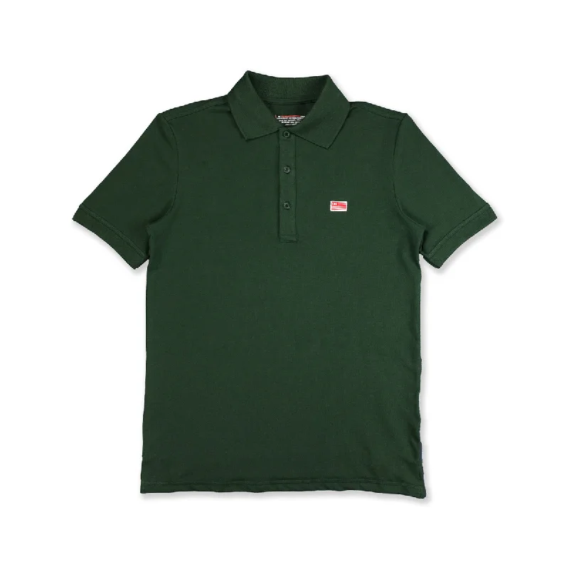 Fair - trade polo shirt supporting ethical productionTMC Flag (1 inch) Polo - Forest Green Fair - trade polo shirt supporting ethical productionTMC Flag (1 inch) Polo - Forest Green