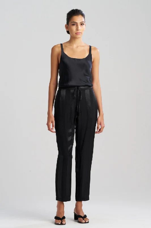 Bell - Bottom Style Women's Denim Pants with Embroidered DetailsSatin Jacquard Stripe Pants Bell - Bottom Style Women's Denim Pants with Embroidered DetailsSatin Jacquard Stripe Pants