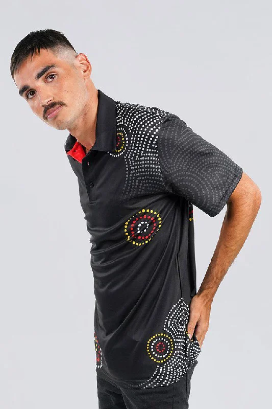 UV - protected polo shirt for outdoor enthusiastsCommunities Black UPF 50 Unisex Polo Shirt UV - protected polo shirt for outdoor enthusiastsCommunities Black UPF 50 Unisex Polo Shirt