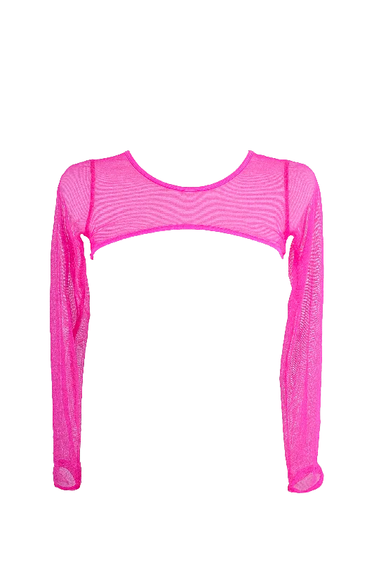 Tie - Front Women's Crop Top in Orange for a Playful and Adjustable FitSuper crop Top Long Sleeve Sheer Mesh / SUPER CROP Neon Pink Tie - Front Women's Crop Top in Orange for a Playful and Adjustable FitSuper crop Top Long Sleeve Sheer Mesh / SUPER CROP Neon Pink