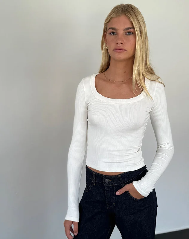 Lace - Trimmed Women Long Sleeve Top for an Elegant LookBinlo Extra Long Sleeve Top in White Lace - Trimmed Women Long Sleeve Top for an Elegant LookBinlo Extra Long Sleeve Top in White