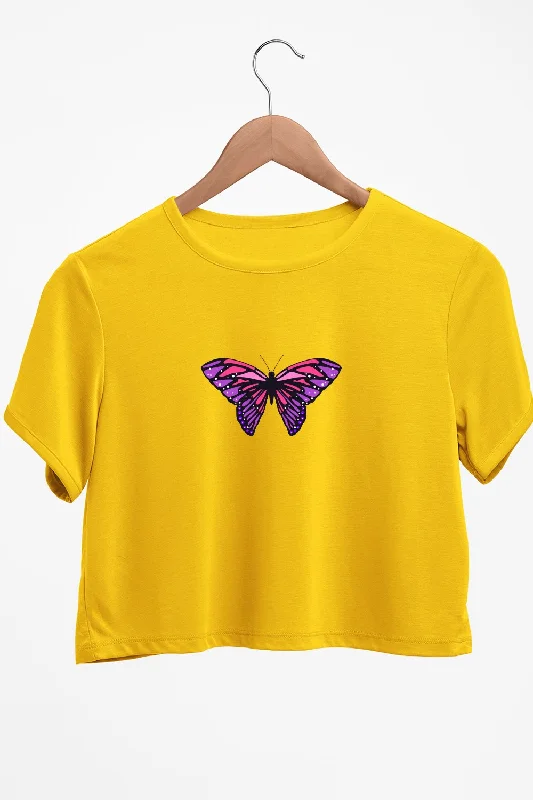 Backless Women's Crop Top in Black for a Sensual and Alluring Evening OutfitButterfly Graphic Printed Yellow Crop Top Backless Women's Crop Top in Black for a Sensual and Alluring Evening OutfitButterfly Graphic Printed Yellow Crop Top