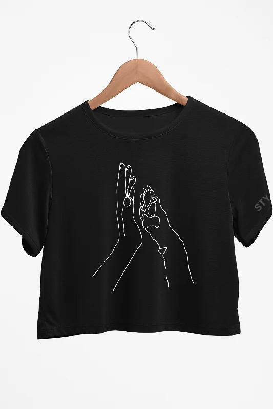 Button - Down Women's Cotton Crop Top in Denim Blue for a Classic and Versatile LookBFF Graphic Printed Black Crop Top Button - Down Women's Cotton Crop Top in Denim Blue for a Classic and Versatile LookBFF Graphic Printed Black Crop Top