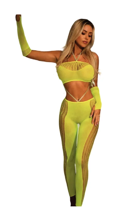 Wide - Leg Women's Chiffon Palazzo Pants for a Flowy AppealSilver Sparkle Halter and Matching Pants Neon Yellow Wide - Leg Women's Chiffon Palazzo Pants for a Flowy AppealSilver Sparkle Halter and Matching Pants Neon Yellow