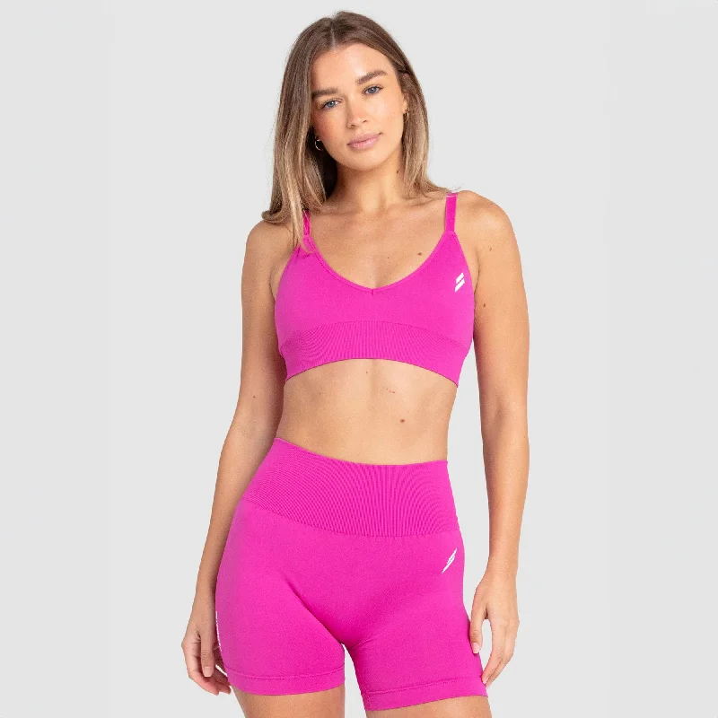 Crochet - Knit Women's Crop Top in Cream for a Bohemian and Artisanal LookScrunch 2 Seamless Crop - Hot Pink Crochet - Knit Women's Crop Top in Cream for a Bohemian and Artisanal LookScrunch 2 Seamless Crop - Hot Pink