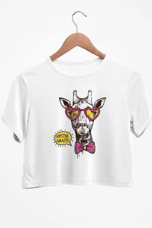 High - Neck Women's Crop Top in Burgundy with Lace Trim for an Elegant and Sophisticated VibeHipster Giraffe Graphic Printed White Crop Top High - Neck Women's Crop Top in Burgundy with Lace Trim for an Elegant and Sophisticated VibeHipster Giraffe Graphic Printed White Crop Top