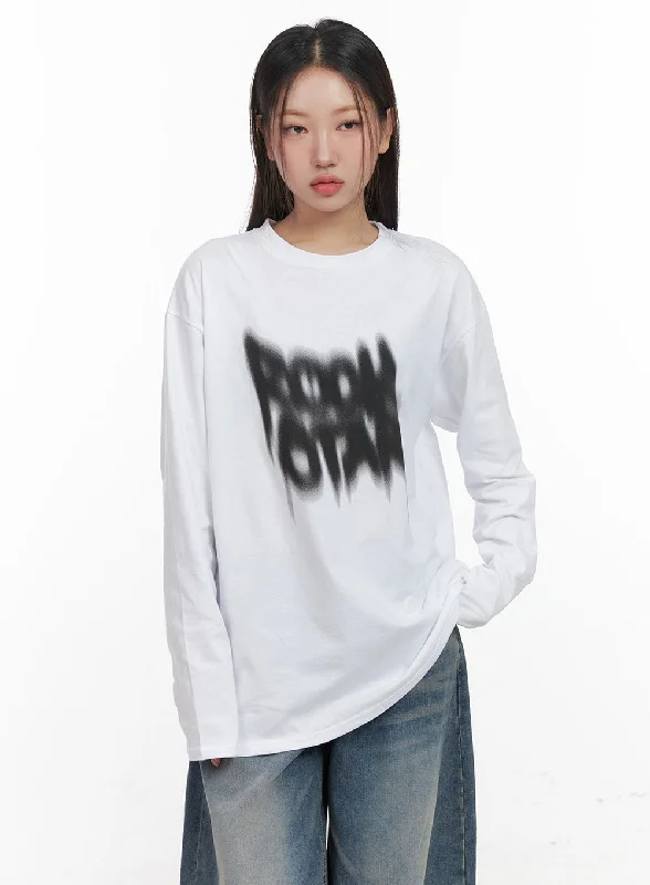 Ribbed Women Long Sleeve Top with a Textured AppealOversized Graphic Print Long Sleeve Tee CD411 Ribbed Women Long Sleeve Top with a Textured AppealOversized Graphic Print Long Sleeve Tee CD411