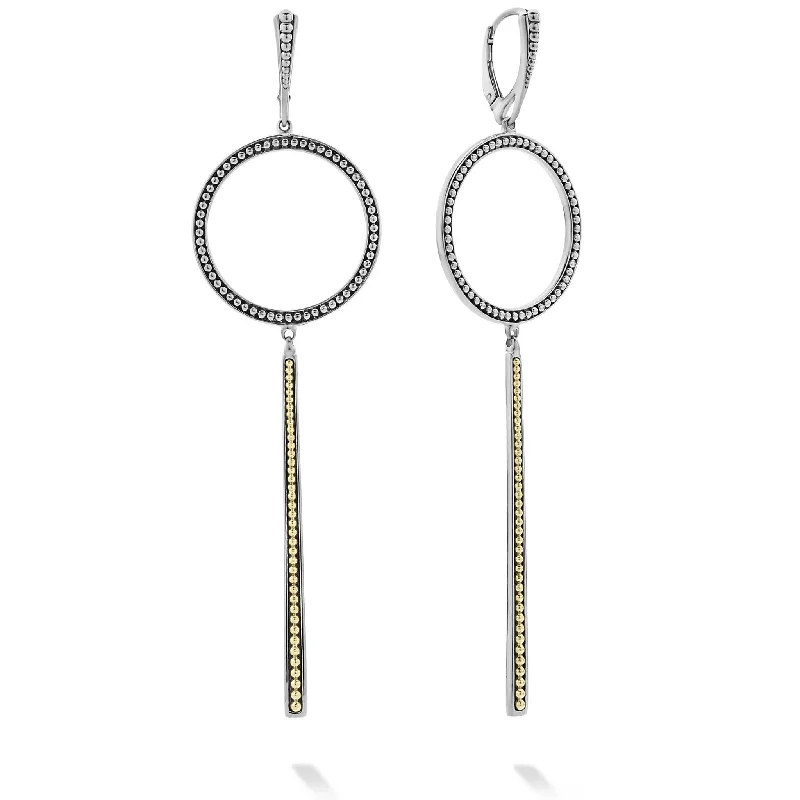 Crystal - adorned drop earrings for a glamorous lookEnso Two-Tone Circle Linear Drop Earrings Crystal - adorned drop earrings for a glamorous lookEnso Two-Tone Circle Linear Drop Earrings