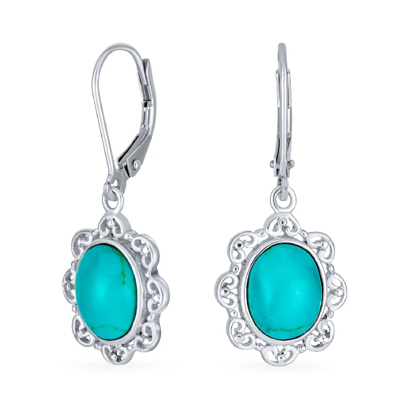 Tanzanite drop earrings with a rare violet - blue colorBoho Filigree Blue Turquoise Dangle Gemstone Earrings in Sterling Silver Tanzanite drop earrings with a rare violet - blue colorBoho Filigree Blue Turquoise Dangle Gemstone Earrings in Sterling Silver