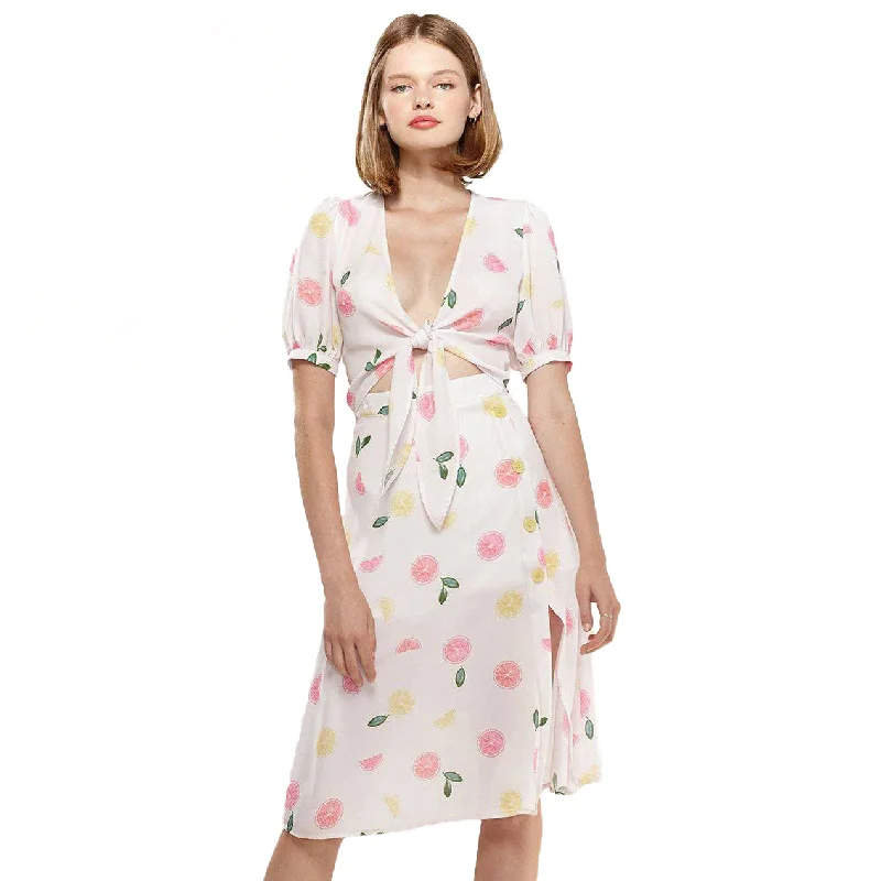 Skirts for a romantic date Women's Button Front Midi Skirt in Fruit Punch