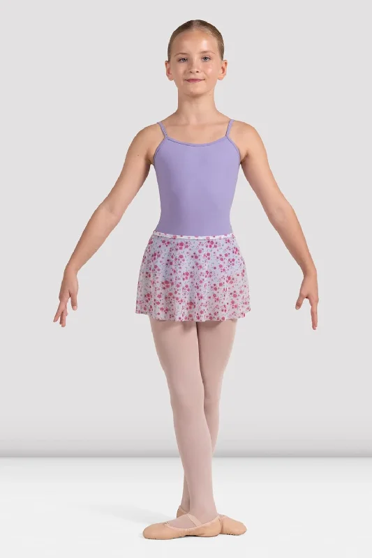 Skirts with a pom - pom trim Girls Floral Printed Skirt