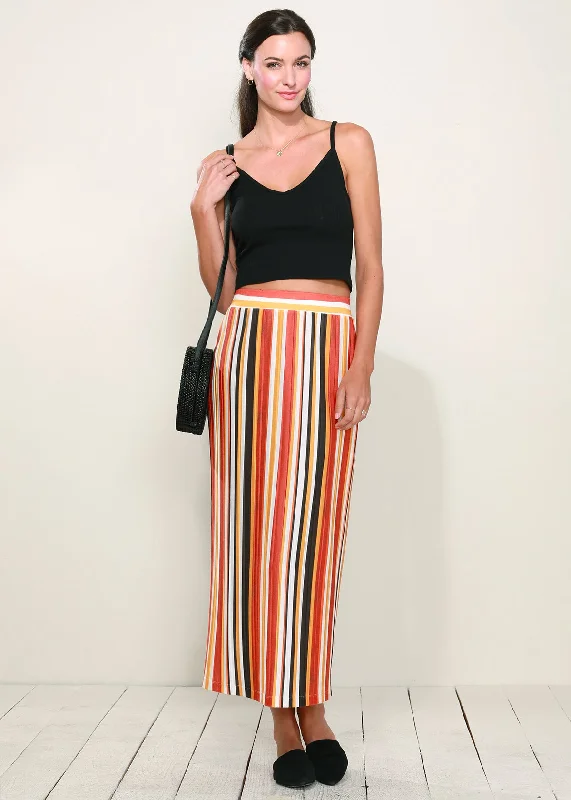 Elastic - waisted maternity skirts Pleione Women's Elastic Waist Printed Maxi Skirt