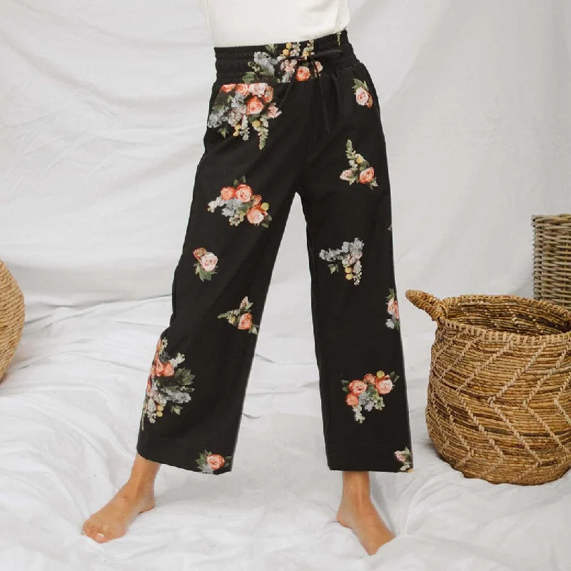 A - line skirts for a slimming effect Audrey Wide Leg Pants, Rose Black