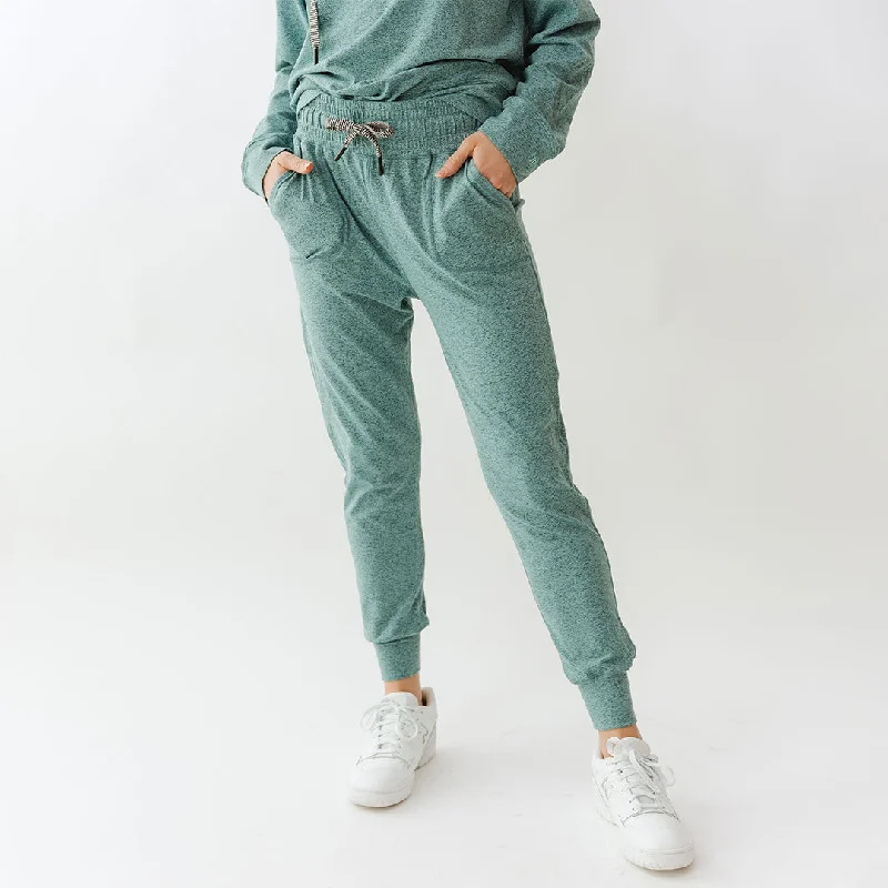 Leather - look skirts for a trendy style Travel Joggers, Aqua