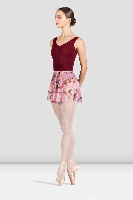 A - line cotton skirts for work Ladies Floral Printed Skirt